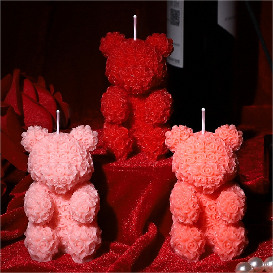 Rose bear low temperature candle drip wax play